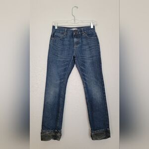 Epic Threads Slim Straight Cuffed Camo Blue Denim Jeans